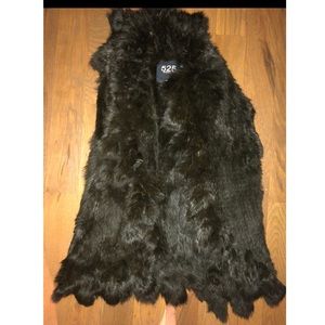 525 America Luxe Rabbit Fur Vest Blackish Brown